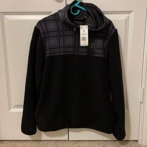 NWT Adicross Sherpa Hooded sweater. Size S 3/4 Zip